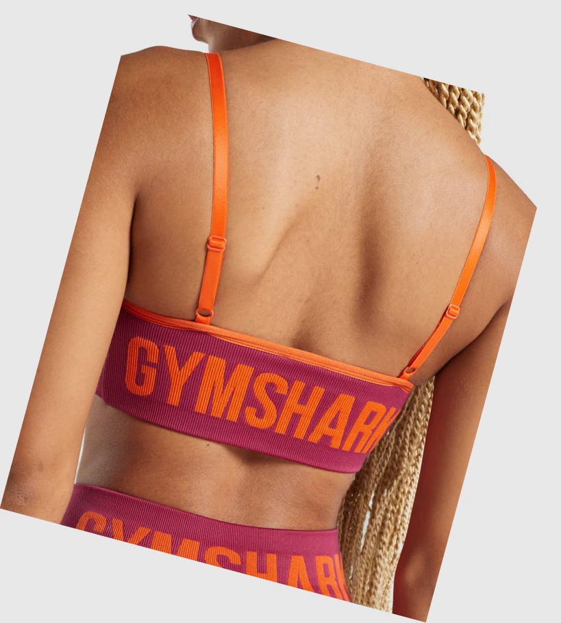 Gymshark WTFlex Seamless Strappy Sports Bh Dame Rosa | TUVPKM837