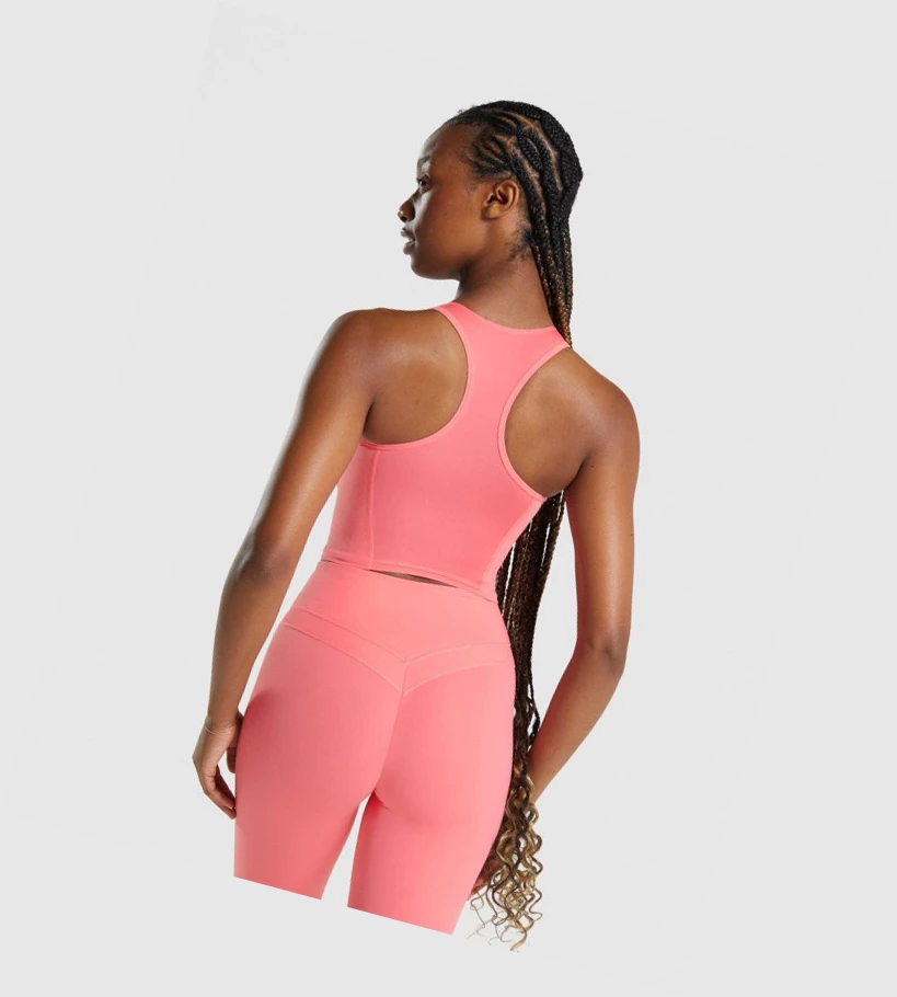 Gymshark Whitney Crop Singlet Dame Rosa | BUVXCE310