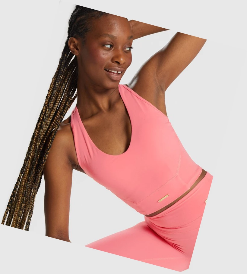 Gymshark Whitney Crop Singlet Dame Rosa | BUVXCE310