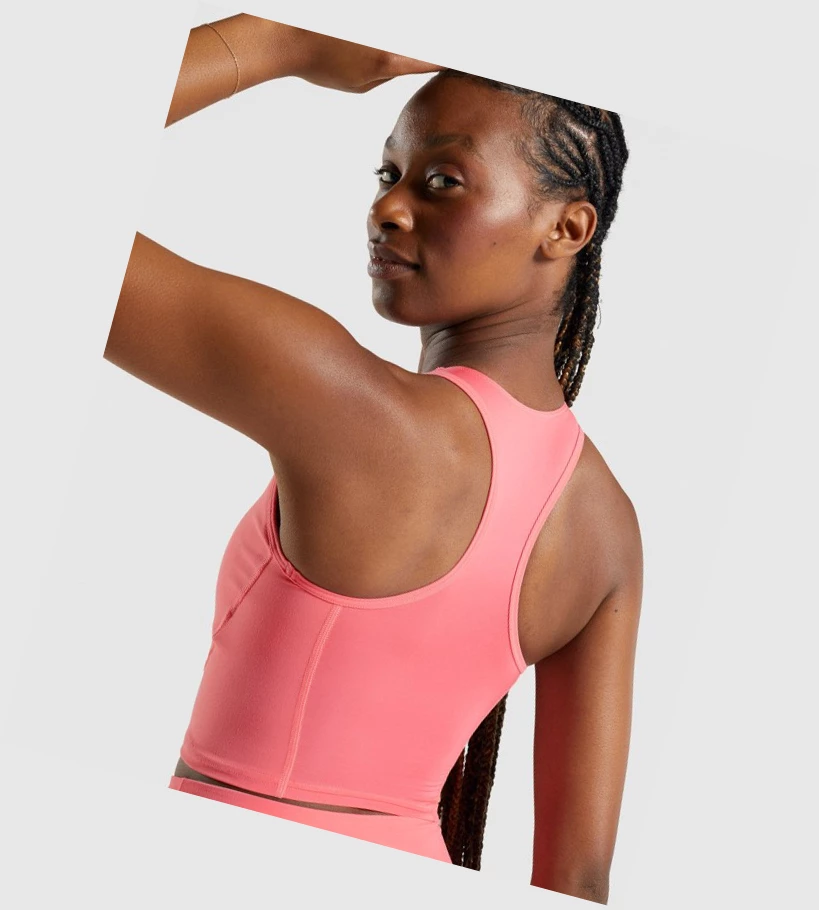 Gymshark Whitney Crop Singlet Dame Rosa | BUVXCE310