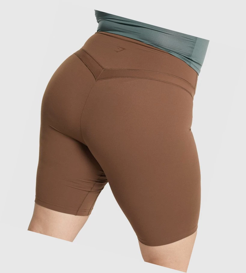 Gymshark Whitney Cycling Shorts Dame Brune | JGTQPH392