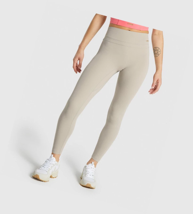 Gymshark Whitney High Rise High Waisted Leggings Dame Hvite | JUSTEX325