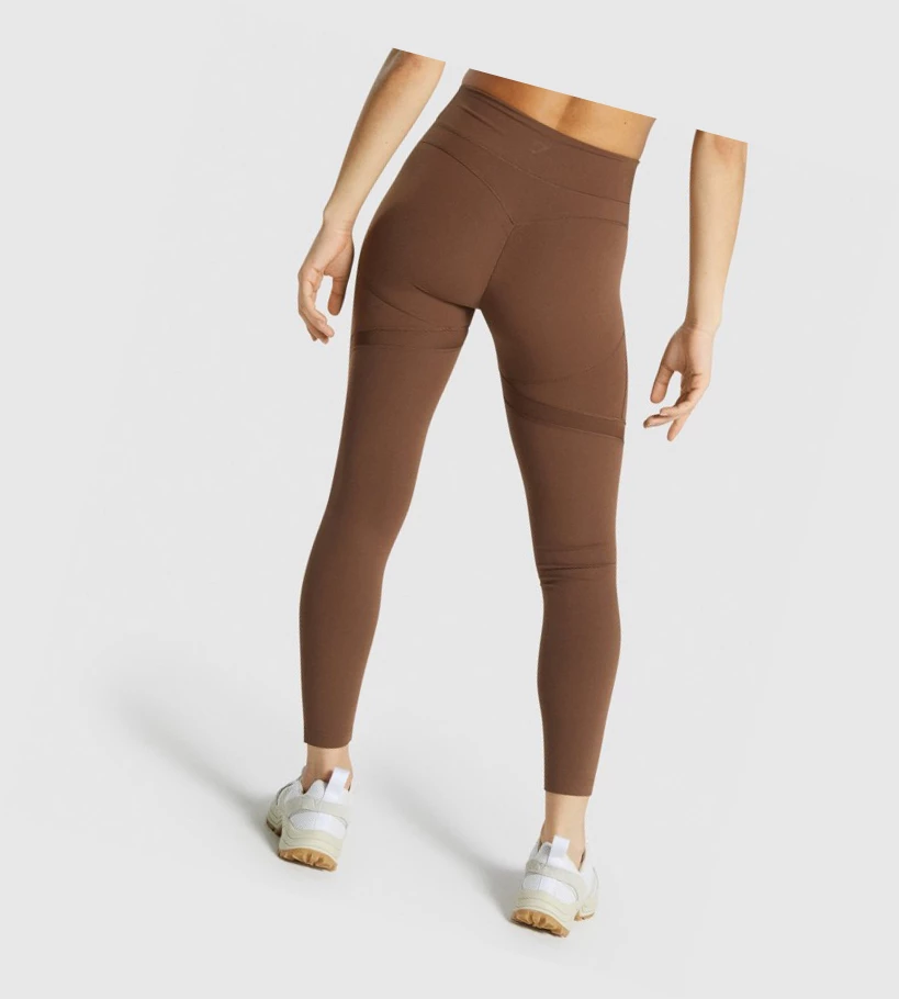 Gymshark Whitney Mesh High Waisted Leggings Dame Brune | EVQLMS257