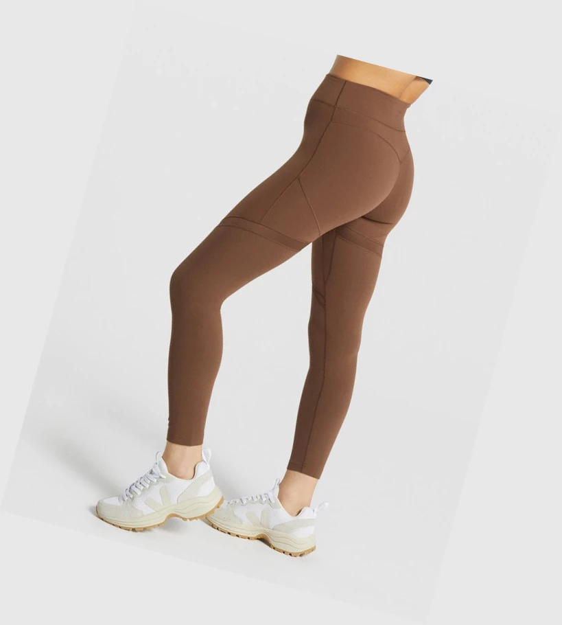 Gymshark Whitney Mesh High Waisted Leggings Dame Brune | EVQLMS257