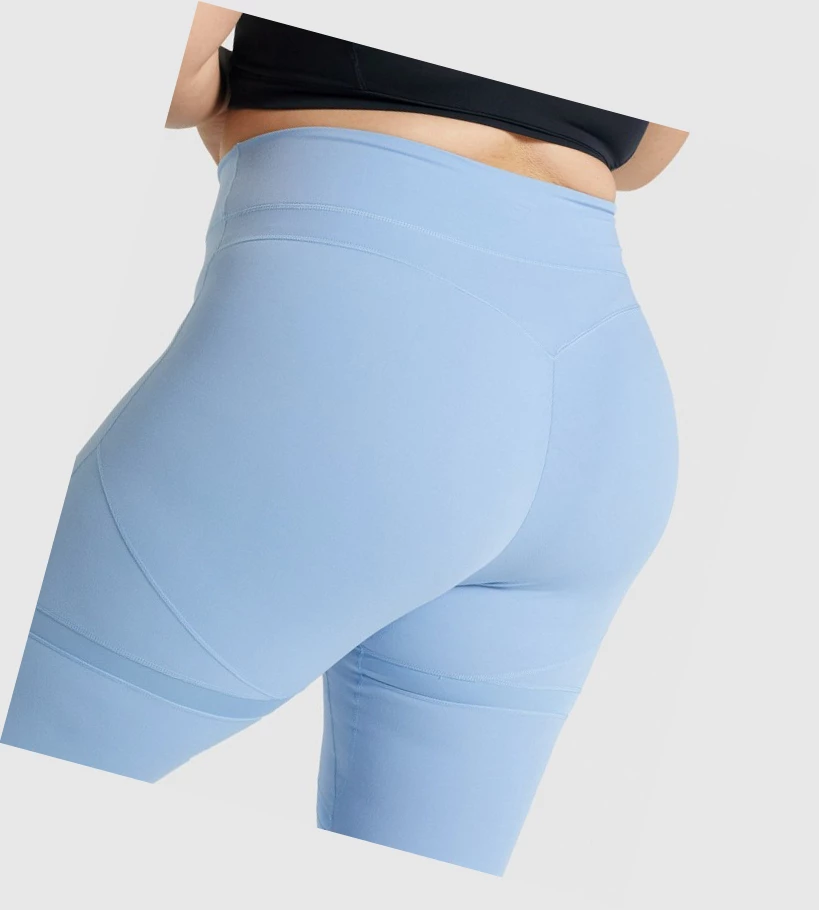 Gymshark Whitney Mesh High Waisted Leggings Dame Blå | GBESVW814