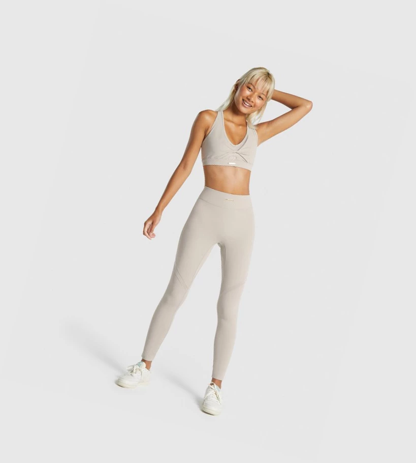 Gymshark Whitney Mesh High Waisted Leggings Dame Hvite | QFVWJE901