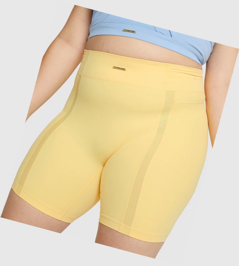 Gymshark Whitney Mesh Shorts Dame Gul | BKCVOP907