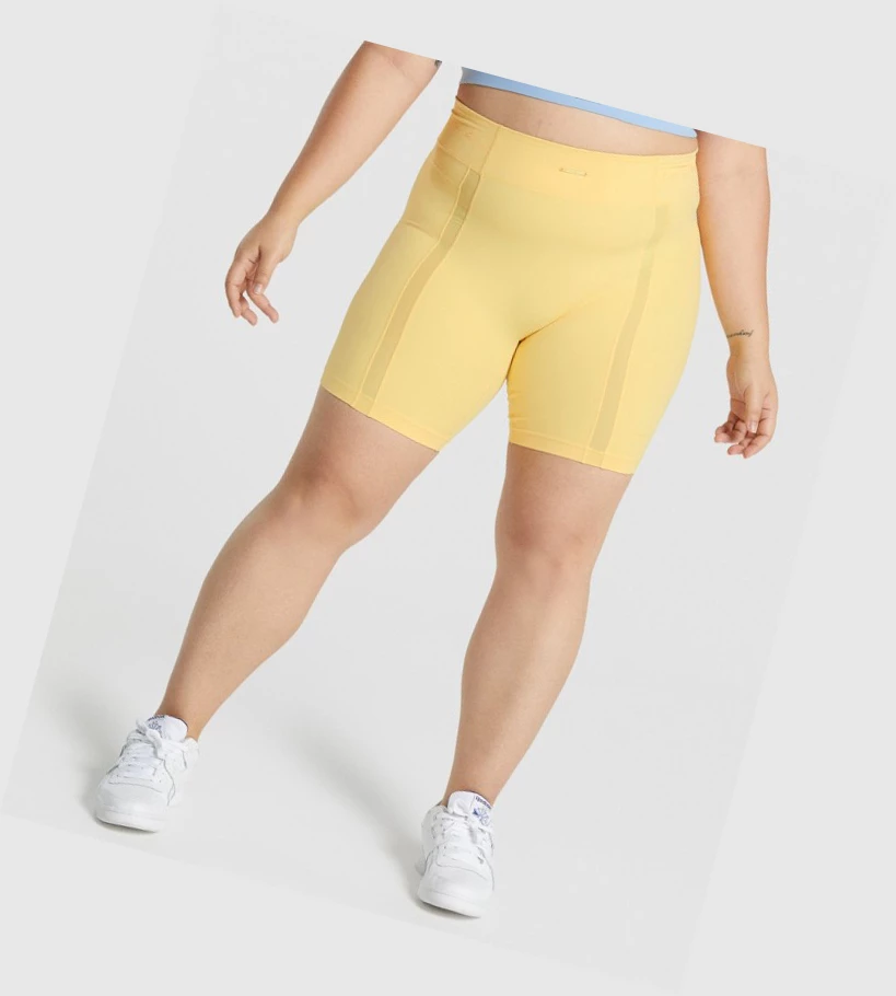 Gymshark Whitney Mesh Shorts Dame Gul | BKCVOP907