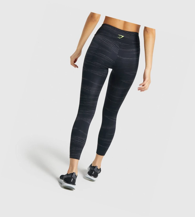 Gymshark Zone Grafiske High Waisted Leggings Dame Svarte Grå | FXAOZE893