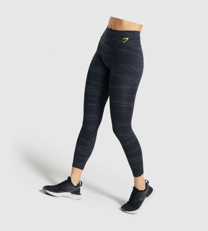 Gymshark Zone Grafiske High Waisted Leggings Dame Svarte Grå | FXAOZE893