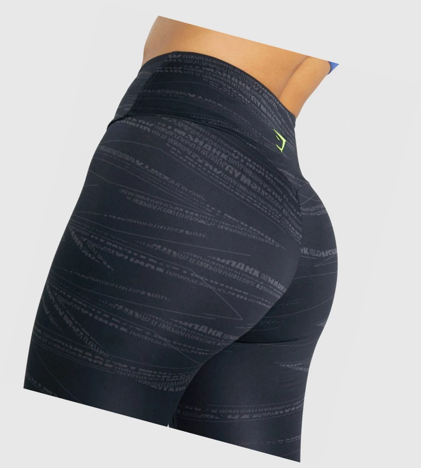 Gymshark Zone Grafiske High Waisted Leggings Dame Svarte Grå | FXAOZE893