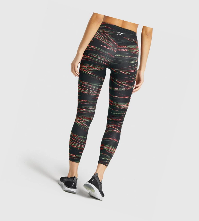 Gymshark Zone Grafiske High Waisted Leggings Dame Svarte | NAZFBL716