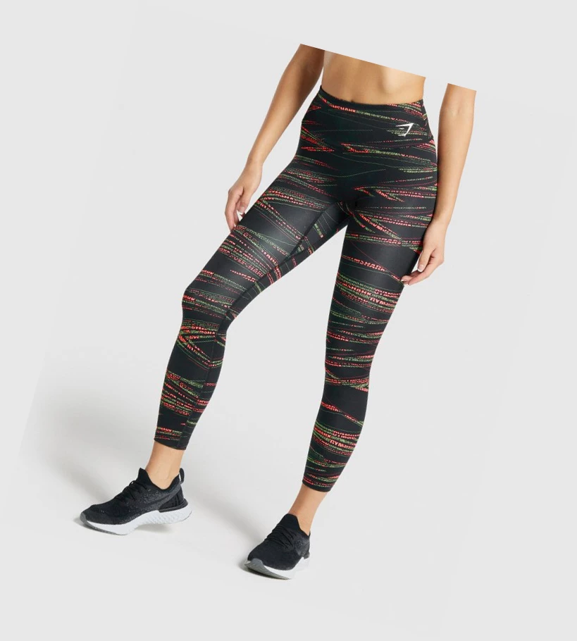 Gymshark Zone Grafiske High Waisted Leggings Dame Svarte | NAZFBL716